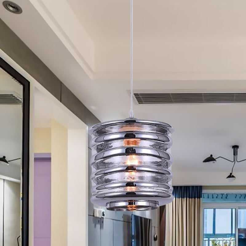 Contemporary Glass Pendant Lighting - Swirl Design Silver/Rose Gold/Amber 1-Light Hanging Ceiling