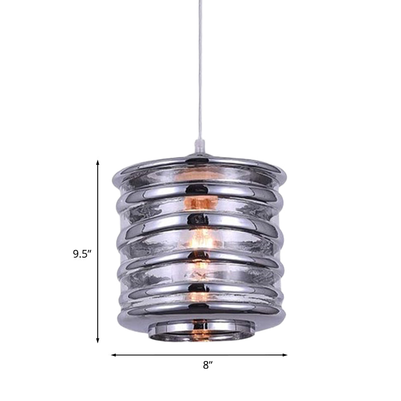 Contemporary Glass Pendant Lighting - Swirl Design Silver/Rose Gold/Amber 1-Light Hanging Ceiling