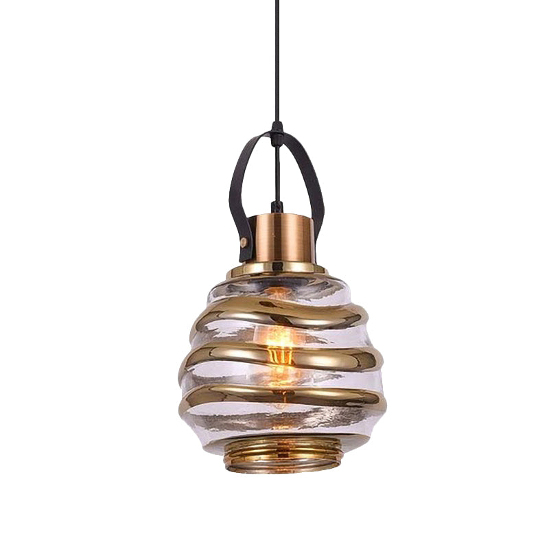 Contemporary Glass Pendant Lighting - Swirl Design Silver/Rose Gold/Amber 1-Light Hanging Ceiling