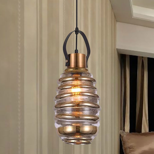 Contemporary Glass Pendant Lighting - Swirl Design Silver/Rose Gold/Amber 1-Light Hanging Ceiling