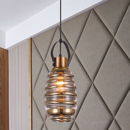 Contemporary Swirl Glass Pendant Lighting - Cylinder/Ball/Oval Design - 1 Light - Silver/Rose Gold/Amber Finish