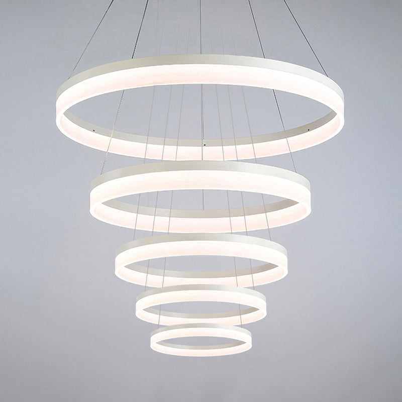 Modern Loop Acrylic Drop Pendant Led Ceiling Chandelier In Warm/White Light