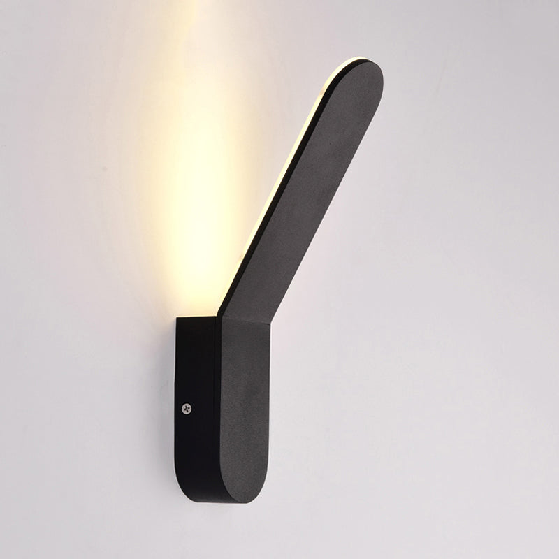 Bend Wall Washer Light - Black/White Nordic Metal Sconce For Corridor Oval Shape Warm/White Led