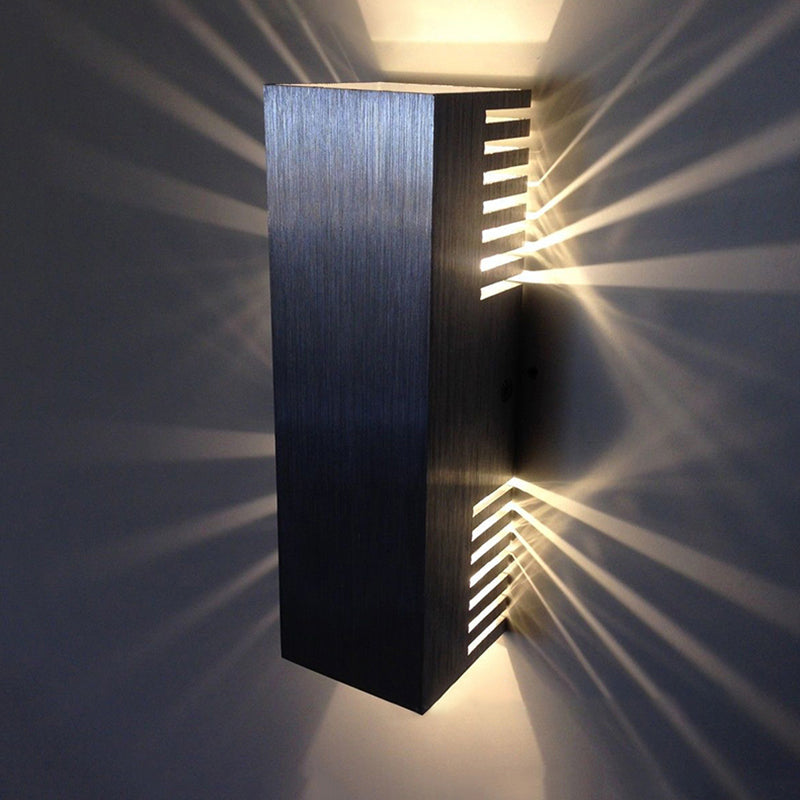 Aluminum Led Wall Light With Sleek Style - Brushed Silver Rectangle Warm/White