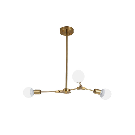 Nordic Style Metal Rotatable Branch Chandelier - Black/Gold Pendant Light (3/6 Lights)