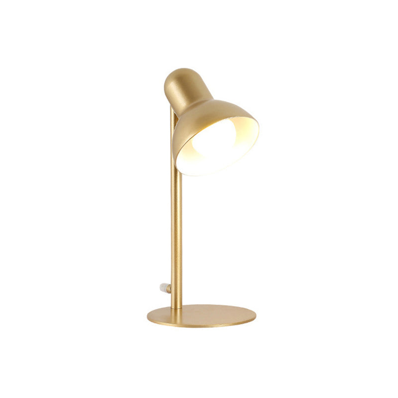 Stylish Black/White Metal Dome Shade Desk Lamp With Standing Bedside Lighting - Loft Design 1 Bulb