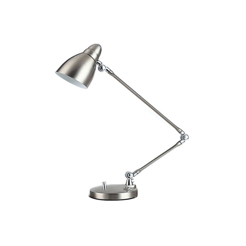 Industrial Style Adjustable Arm Reading Light - Nickel/Chrome Metal Ideal For Study Rooms And Desks