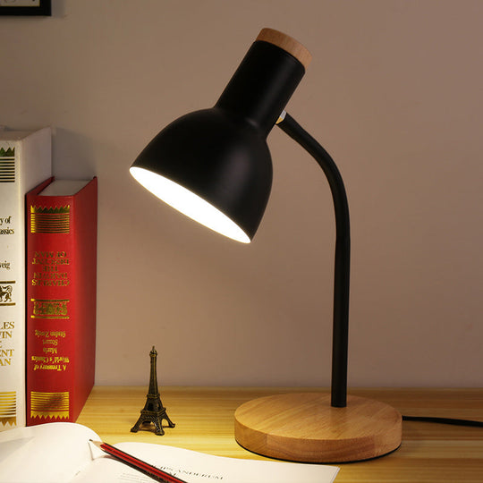 Modern Dome Table Light - Metallic Standing Lamp 1 Head Mystic Black/White Study Room Black