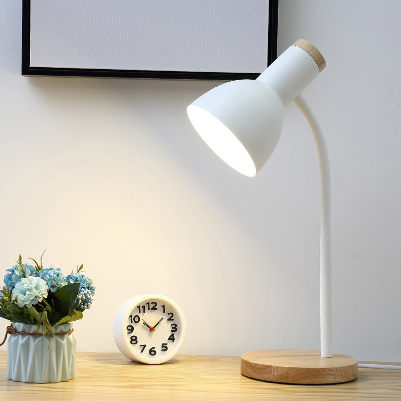 Modern Dome Table Light - Metallic Standing Lamp 1 Head Mystic Black/White Study Room White