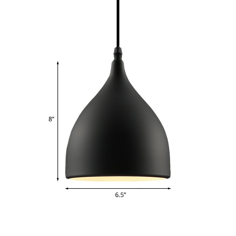 Industrial Dome Metal Hanging Ceiling Light - 6.5/10 Dia 1-Light Pendant Black