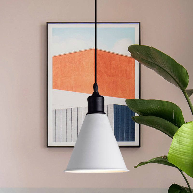 Adjustable Cord Metal Pendant Light For Dining Table - Modern 1-Light Conical Ceiling (7.5/8.5