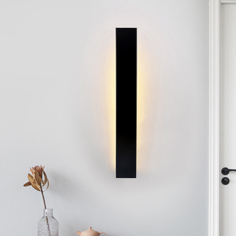Sleek Led Wall Lighting: Aluminum Shade Black/White Finish Sconce For Bedroom Black