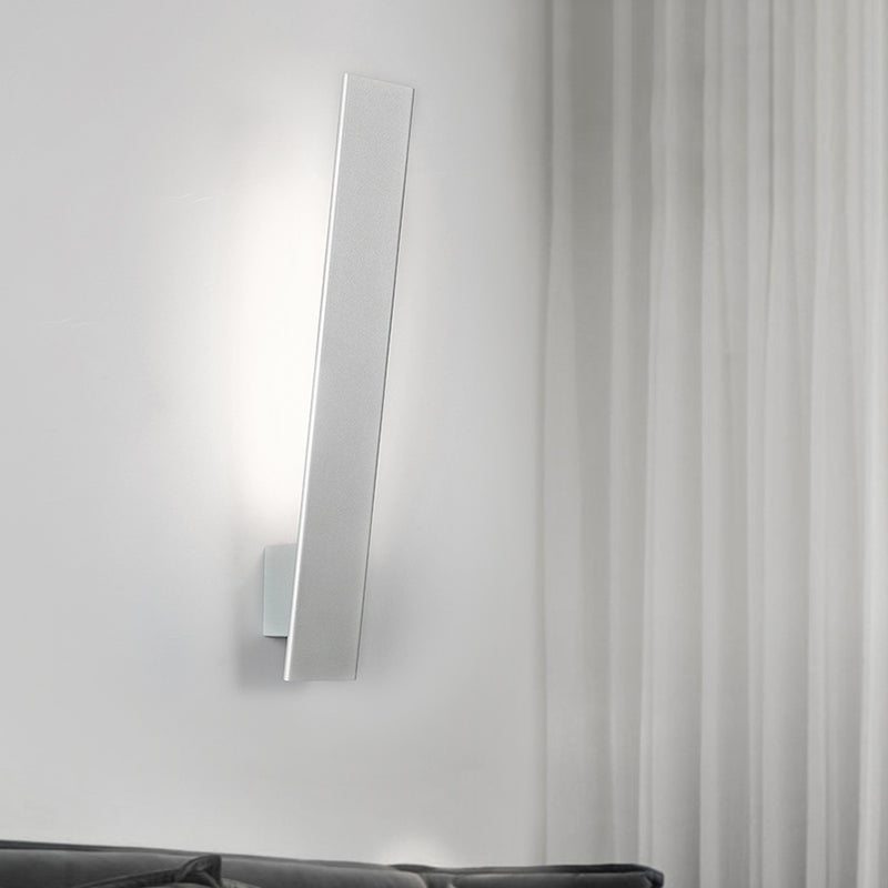 Sleek Led Wall Lighting: Aluminum Shade Black/White Finish Sconce For Bedroom Grey