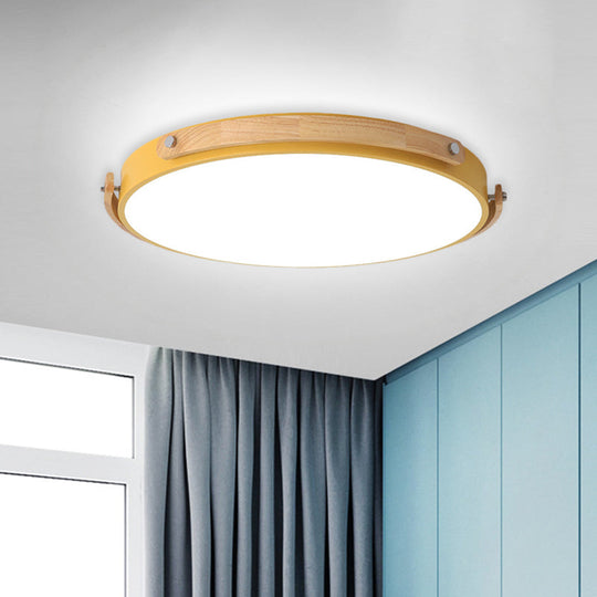 Macaron-Style Acrylic Circular Led Flush Ceiling Light - Stylish Lamp For Kids Bedroom And Hallways