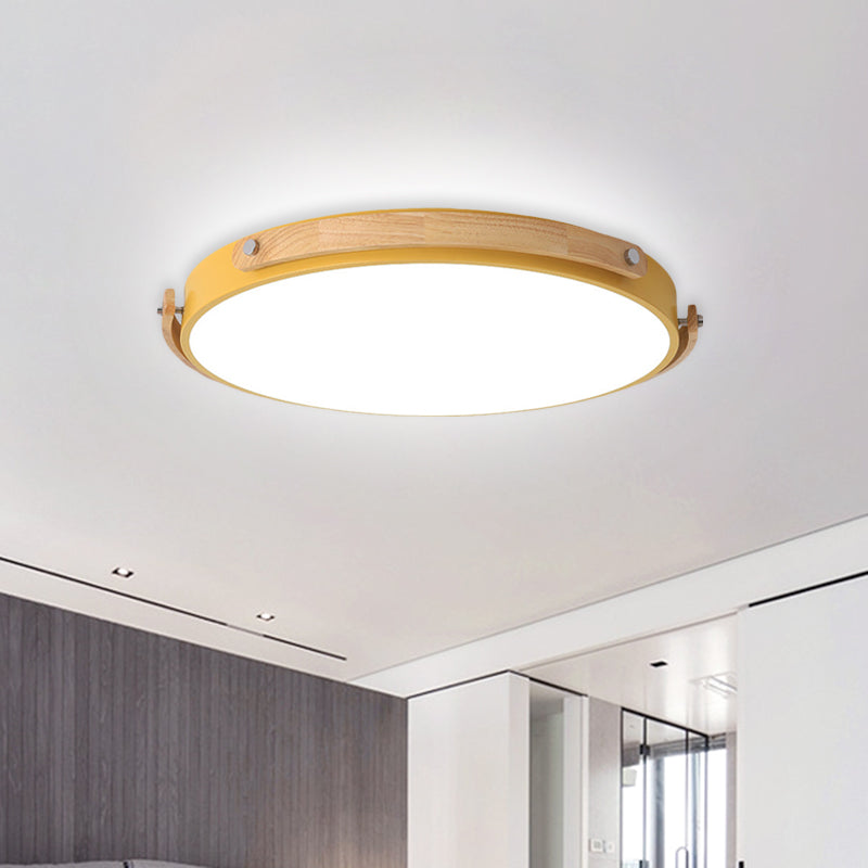 Macaron-Style Acrylic Circular LED Flush Ceiling Light - Stylish Ceiling Lamp for Kid's Bedroom and Hallways
