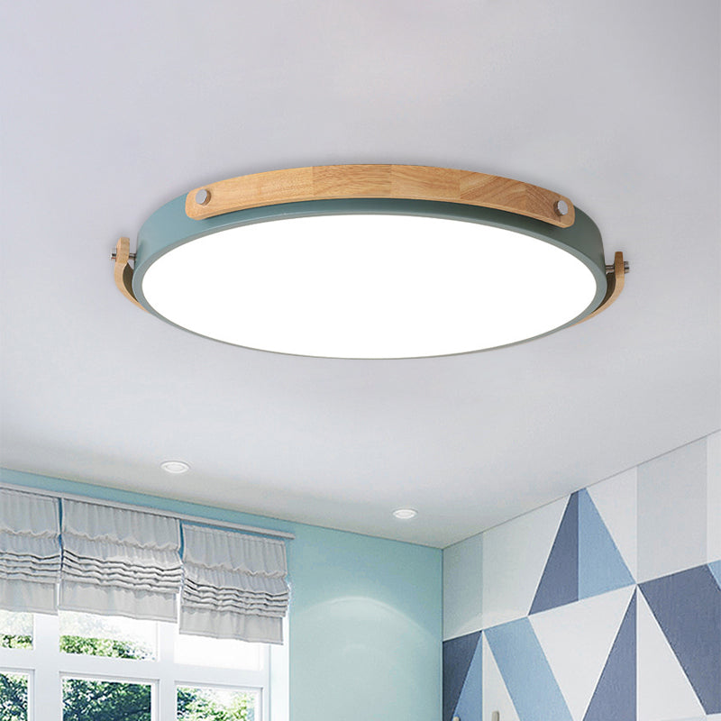 Macaron Acrylic Led Flush Ceiling Light For Kids Bedroom & Hallway Blue / 13 Warm