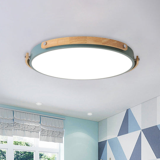 Macaron-Style Acrylic Circular Led Flush Ceiling Light - Stylish Lamp For Kids Bedroom And Hallways