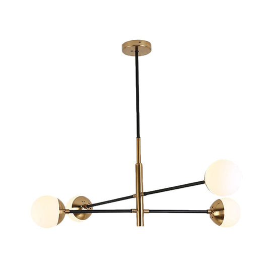 Gold Metal Stacked Chandelier With Glass Modo Pendant Light - Simple Style For Living Room