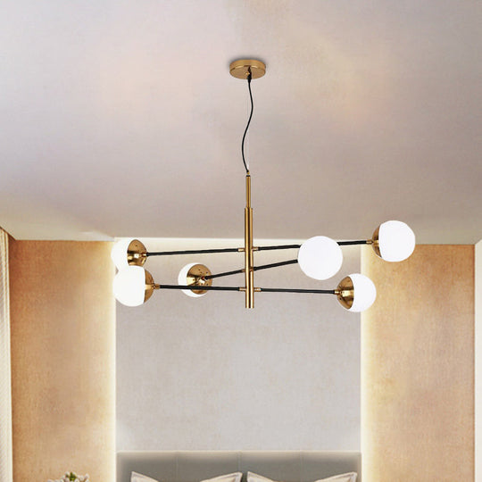 Gold Metal Stacked Chandelier With Glass Modo Pendant Light - Simple Style For Living Room 6 /
