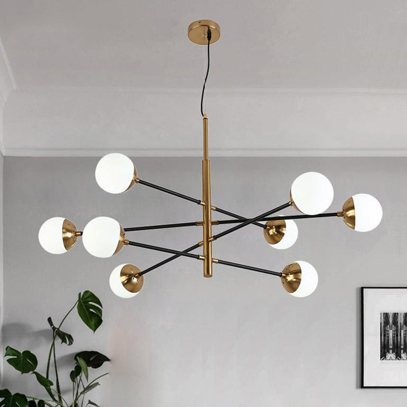 Gold Metal Stacked Chandelier With Glass Modo Pendant Light - Simple Style For Living Room 8 /