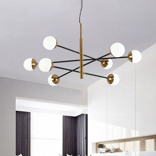 Gold Metal Stacked Chandelier With Glass Modo Pendant Light - Simple Style For Living Room