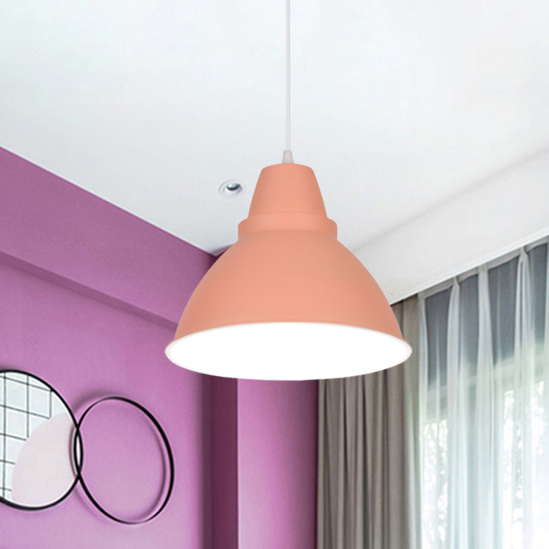 Macaron Funnel Iron Pendant Light - Pink/Purple/Yellow Dining Room Lighting Pink