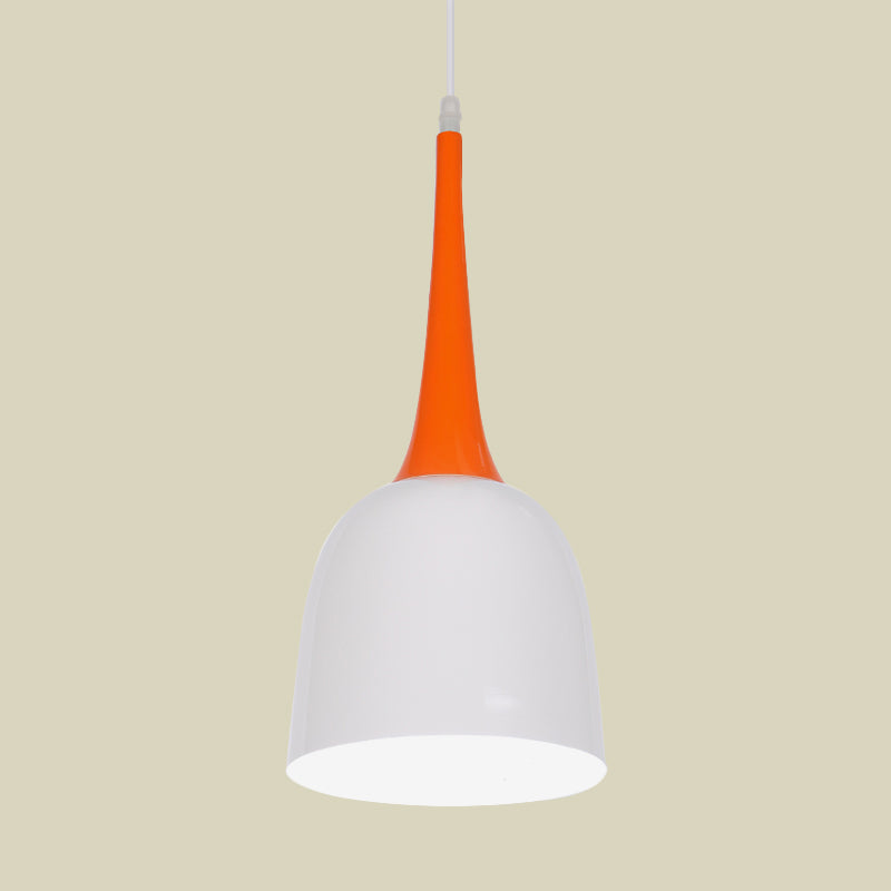Black/White/Pink Pendulum Light Macaron Iron Down Lighting Pendant With Orange Grip