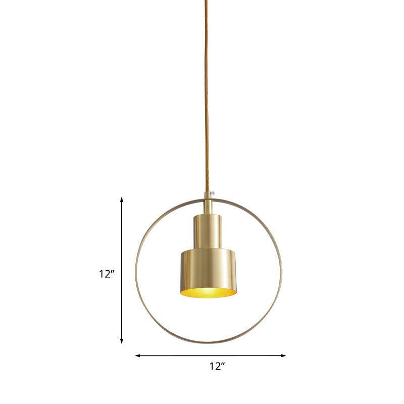 Colonial Brass 2-Tier Tube Down Lighting Pendant Lamp Kit - 1-Light Metallic Finish With Hanging