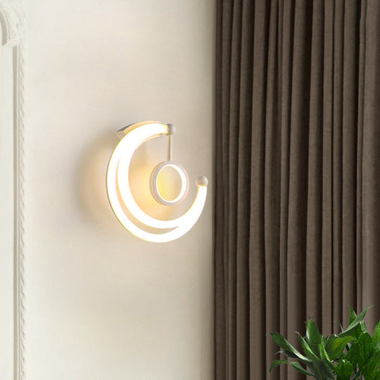 Nordic Style Crescent Wall Light: Acrylic Led Sconce For Living Room - Warm/White Lighting Fixture