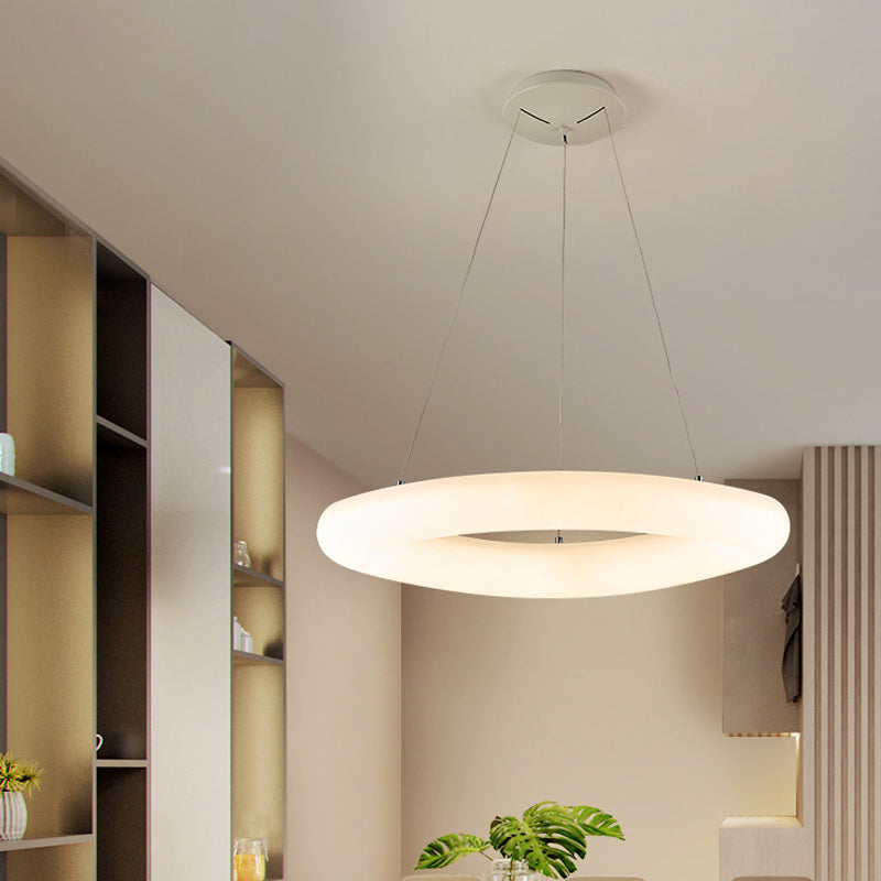 Minimalistic Acrylic Led Pendant Light -White For Dining Room Ceiling White