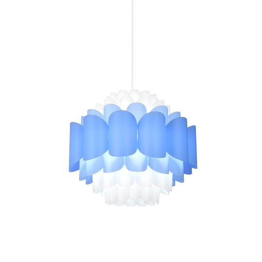 Modern Blue Floral Pendant Lighting: Acrylic LED Ceiling Light for Restaurants