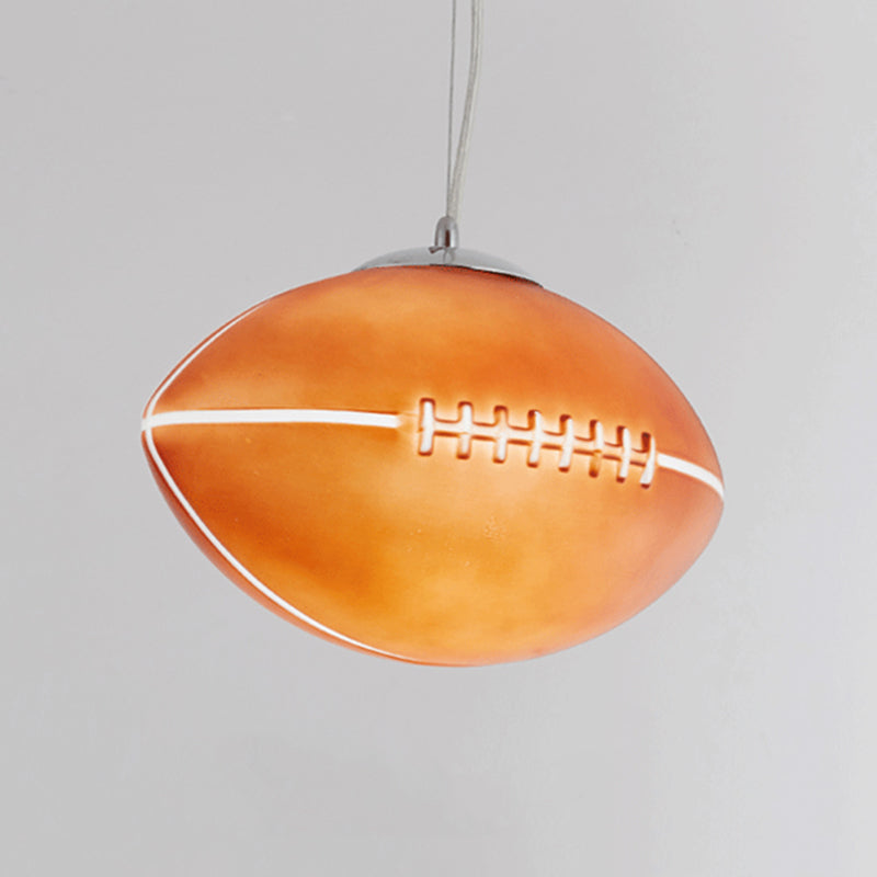 Brown Glass Rugby Pendant Light - Ideal For Kids Bedroom Ceiling Fixture