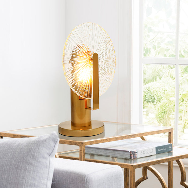 Gold Wheel Night Light - Post-Modern Table Lighting For Bedroom