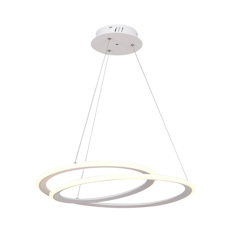 Halo Ring Chandelier: Minimal LED Acrylic Light Suspension Lamp for Dining Table