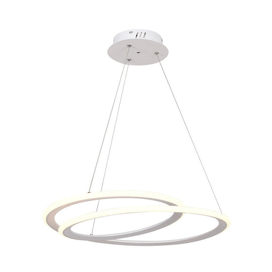 Halo Ring Chandelier: Minimal LED Acrylic Light Suspension Lamp for Dining Table