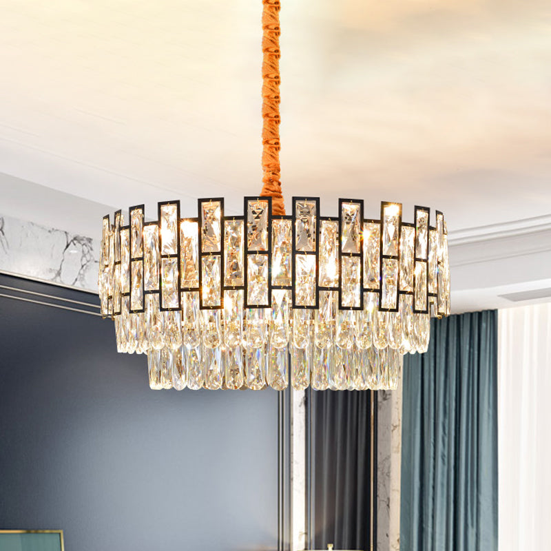 Modern 3-Tier Gold Crystal Ceiling Chandelier With 5 Hanging Lights