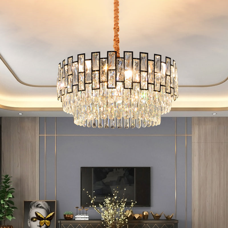 Modern 3-Tier Gold Crystal Ceiling Chandelier With 5 Hanging Lights