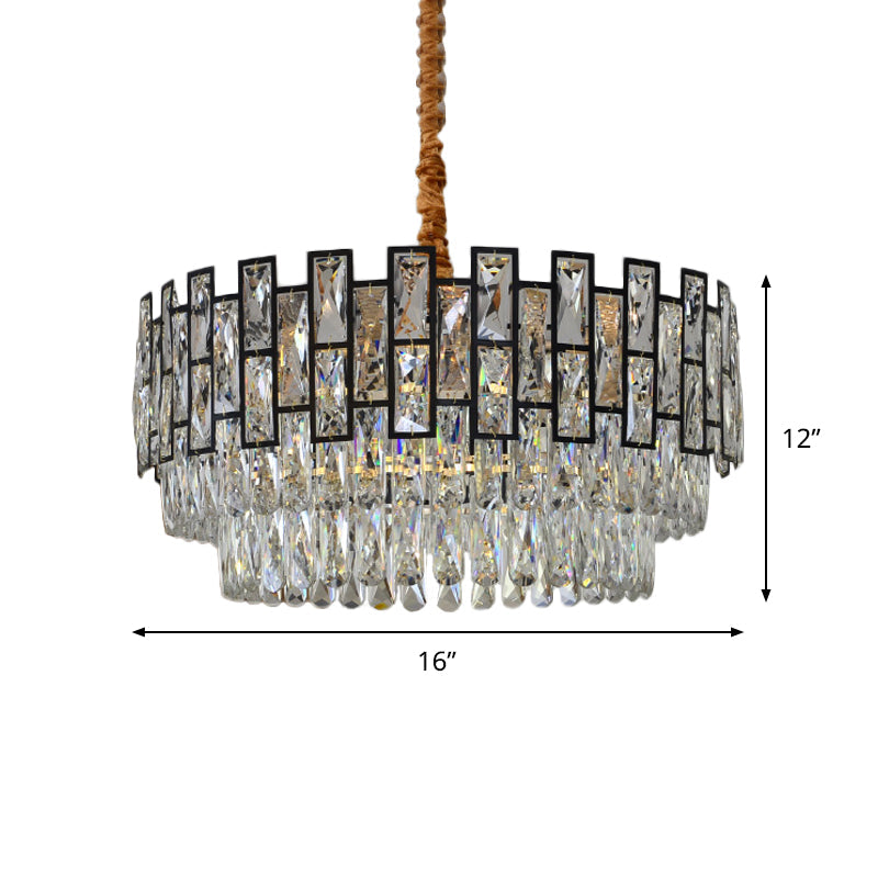 Modern 3-Tier Gold Crystal Ceiling Chandelier With 5 Hanging Lights