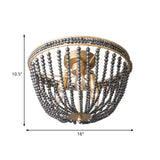 Gold Crystal Semi Flush Ceiling Light With Minimalist Basket Shade For Living Room - Set Of 3 Bulbs