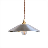 Sleek Silver Saucer Pendant Light - Modern Metal Workshop Lamp For Garage Ceiling
