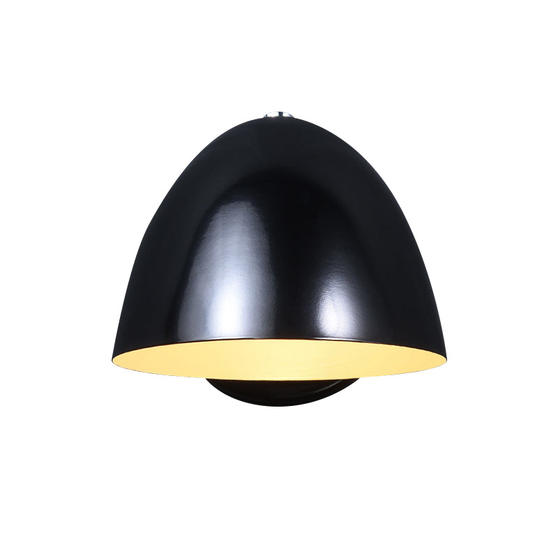 Minimalistic Black Angled Bell Mini Wall Lamp - Metal 1-Bulb Bedroom Sconce