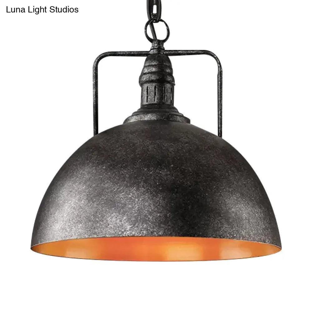 8/12/16 W Antique Style Metal Pendant Light In Dark Grey/Light Grey - Perfect For Dining Room