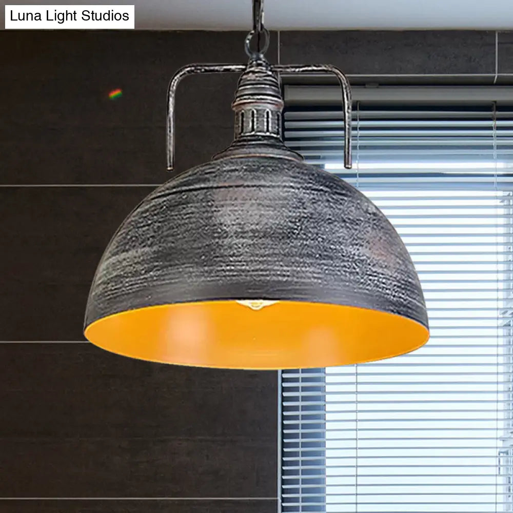 8/12/16 W Antique Style Metal Pendant Light In Dark Grey/Light Grey - Perfect For Dining Room