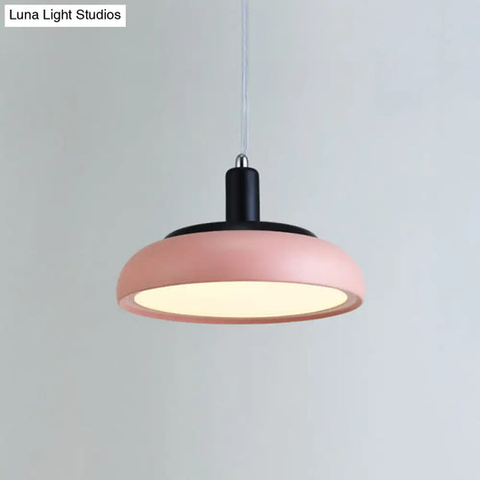 8’’/12’’ Metal Dome Drop Pendant Ceiling Light In Pink - Contemporary Design 1