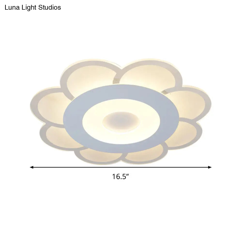 8’/16.5’/20.5’ W White 8 - Petal Flush Mount Ceiling Light - Nordic Frosted Acrylic Led Lamp