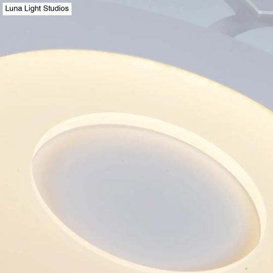 8/16.5/20.5 W White 8-Petal Flush Mount Ceiling Light - Nordic Frosted Acrylic Led Lamp