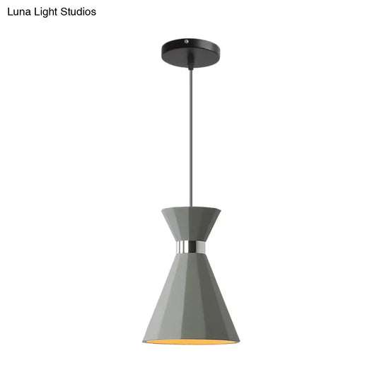 8.5’/10.5’ Nordic Grey Cement Suspension Light - Head Hourglass Ceiling Pendant For Dining Room