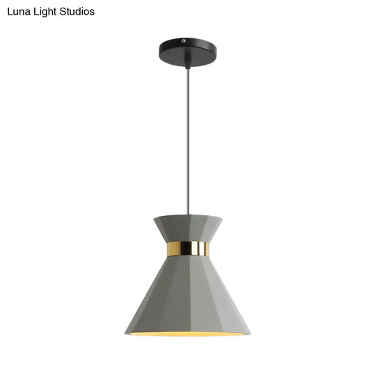 Nordic Grey Cement 1 Head Hourglass Pendant Light For Dining Room 8.5/10.5 W