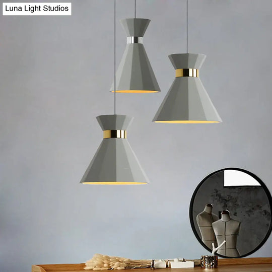 Nordic Grey Cement 1 Head Hourglass Pendant Light For Dining Room 8.5/10.5 W / 8.5