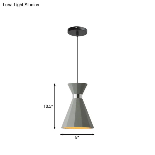 8.5’/10.5’ Nordic Grey Cement Suspension Light - Head Hourglass Ceiling Pendant For Dining Room